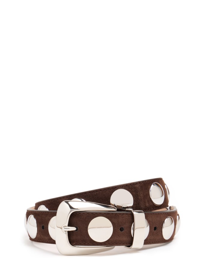 Khaite - 3 cm Benny Wildleder- und Nieten-Gürtel