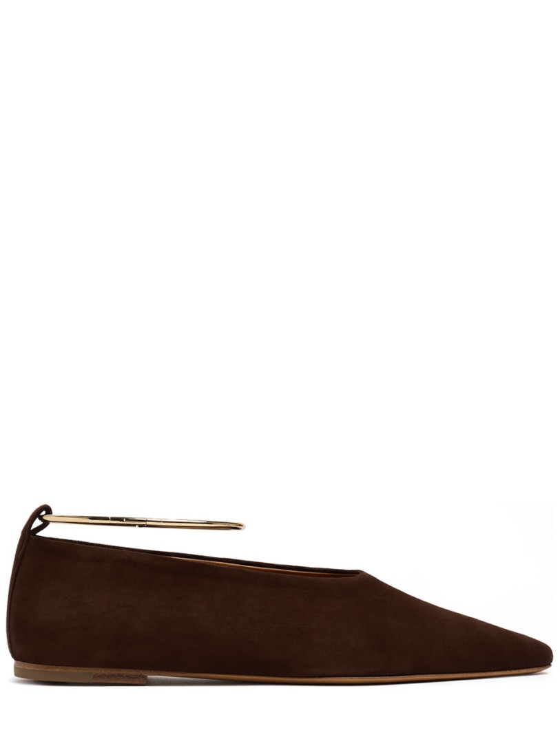 Jil Sander: 5mm Ring flat suede ballerinas