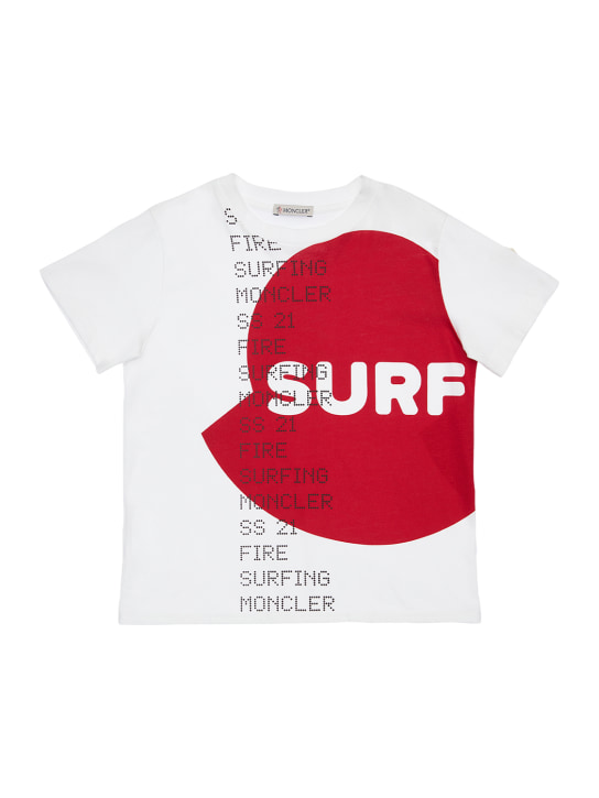 Moncler - T-shirt en jersey de coton imprimé