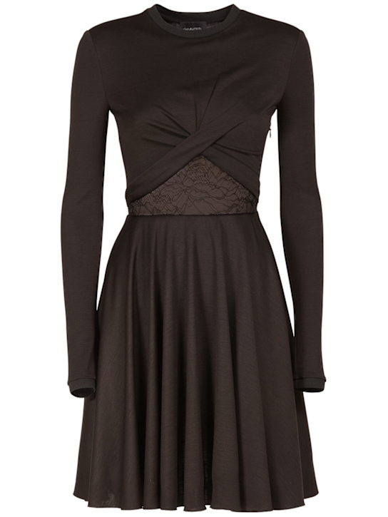 Giambattista Valli - Mini-robe en jersey de laine mélangée et dentelle