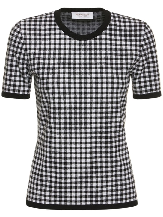 Michael Kors Collection: Top in misto viscosa gingham