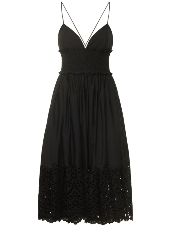 Michael Kors Collection: Robe en popeline de coton et dentelle à œillets