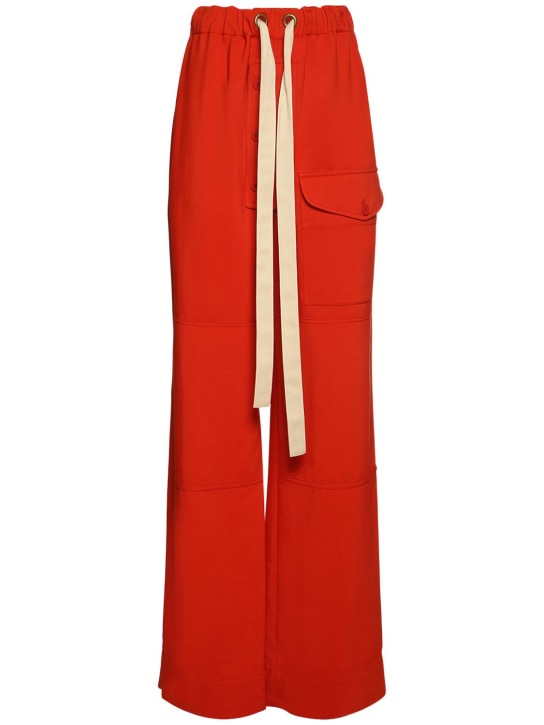Stella McCartney - Pantaloni fluidi vita alta in misto viscosa