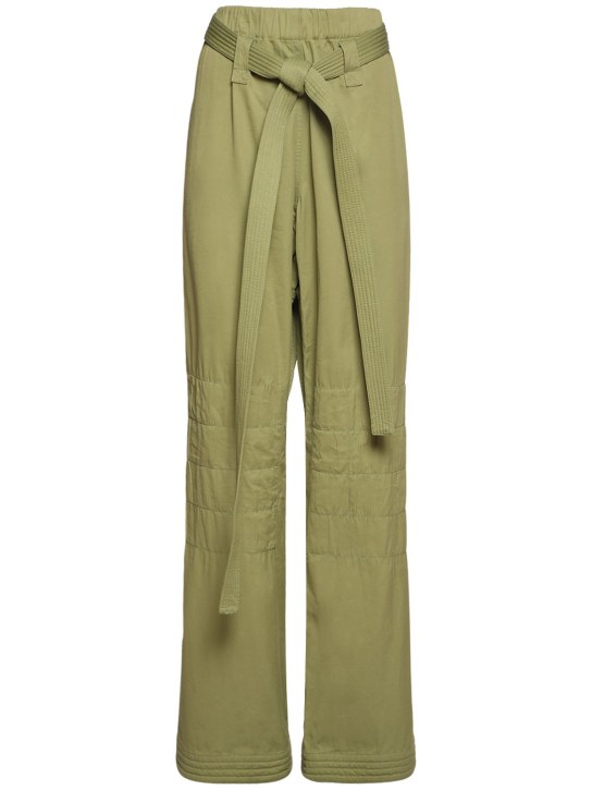 Stella McCartney: Washed cotton blend belted wide pants