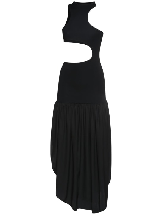 Stella McCartney - Vestito midi in maglia e raso di seta