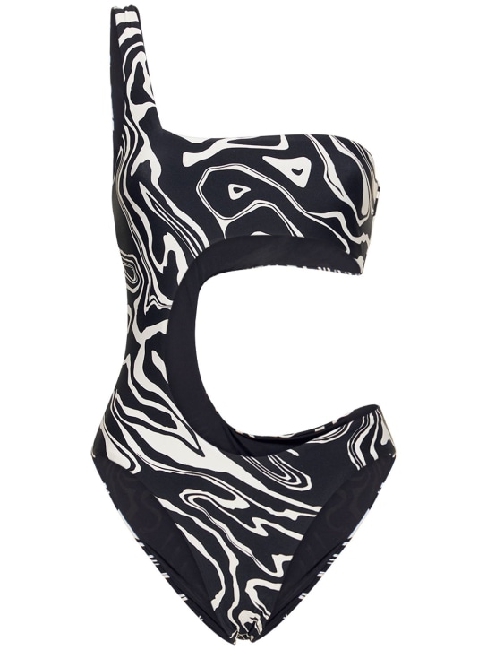 Weworewhat - One shoulder cut out one piece swimsuit