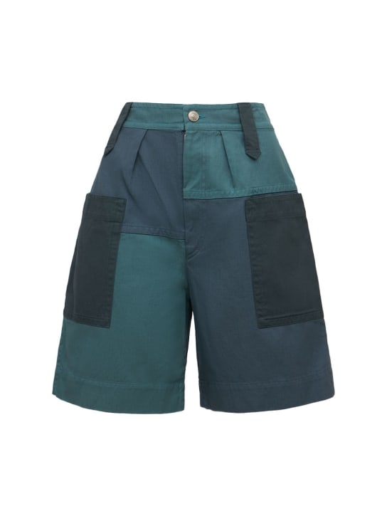 Marant Etoile: Short en patchwork de lin et coton Kalerna