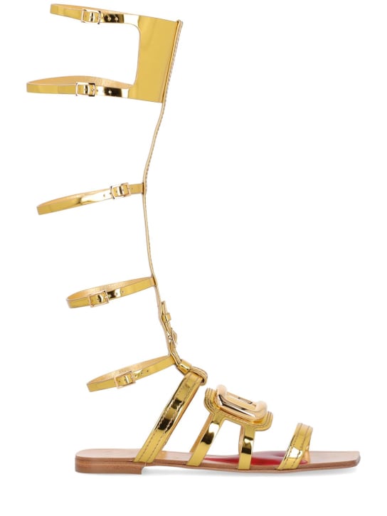 Roger Vivier: 10mm Gladiator metallic leather sandals