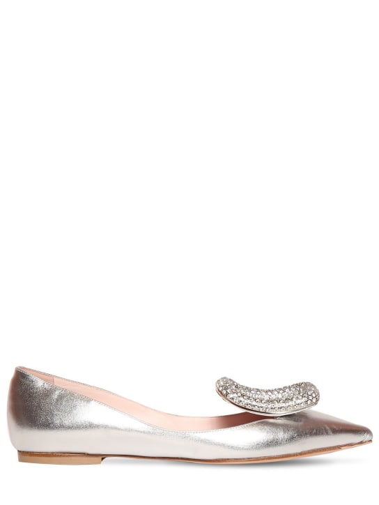 Roger Vivier: 15mm Viv Choc metallic leather flats