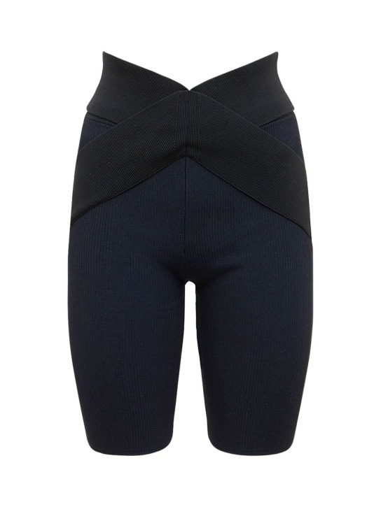 Dion Lee: Two-tone rib knit tech bike shorts