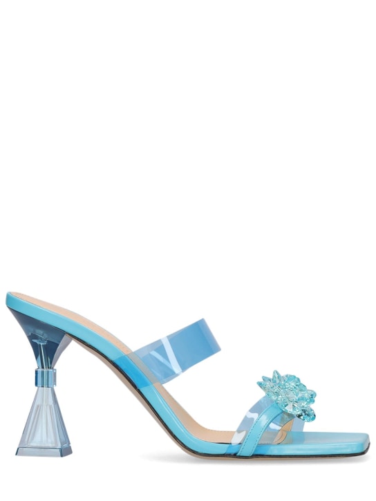 Mach & Mach - Mules in PVC e pelle con fiocco 95mm