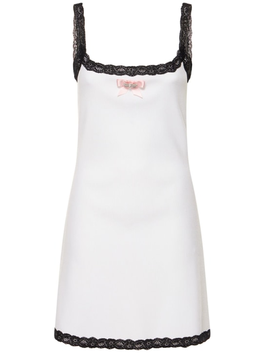Mach & Mach - MINIKLEID AUS BAUMWOLLMISCHUNG MIT SPITZE