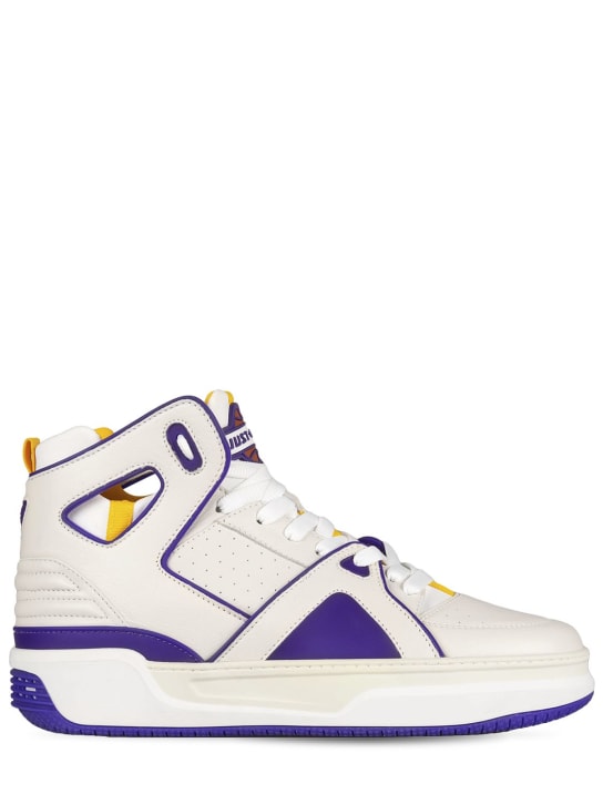 JUST DON: Baskets montantes en cuir Basketball Courtside