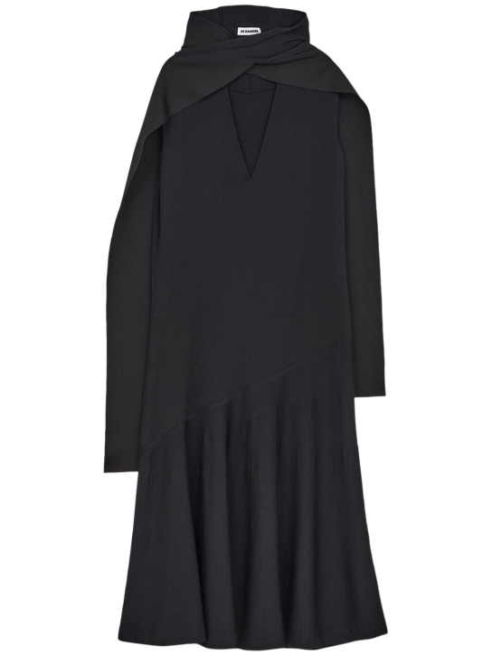 Jil Sander - Robe midi en maille de laine mélangée fine