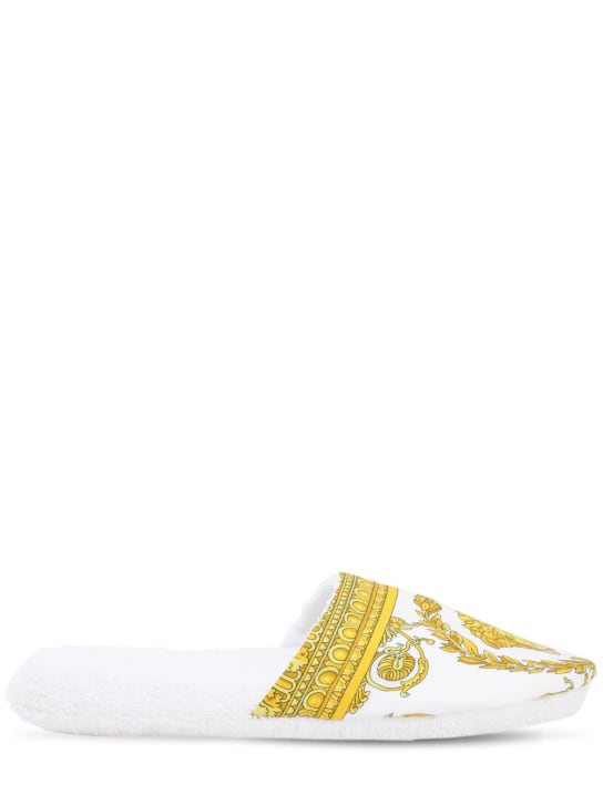 Versace: Pantofole Barocco & Robe in cotone