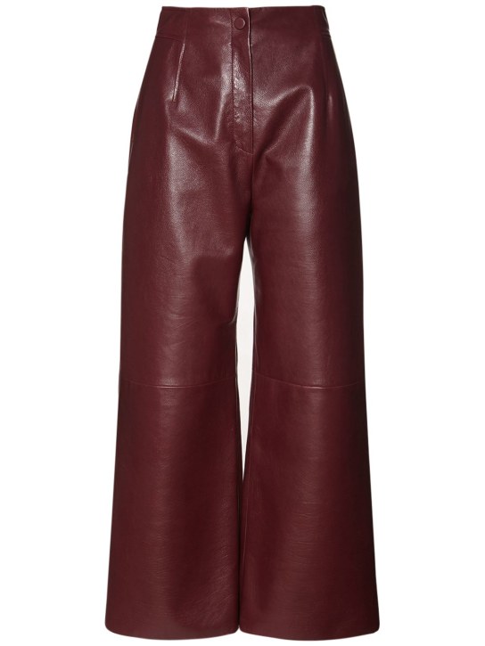 Agnona - HOCHTAILLIERTE, AUSGESTELLTE HOSE AUS LEDER