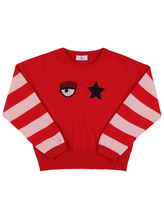 Chiara Ferragni - Embroidered wool blend knit sweater
