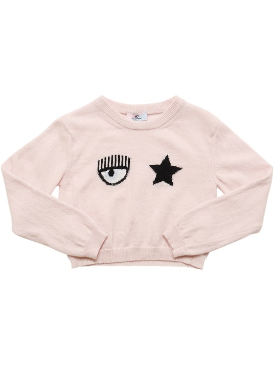 Chiara Ferragni - Embroidered wool blend knit sweater