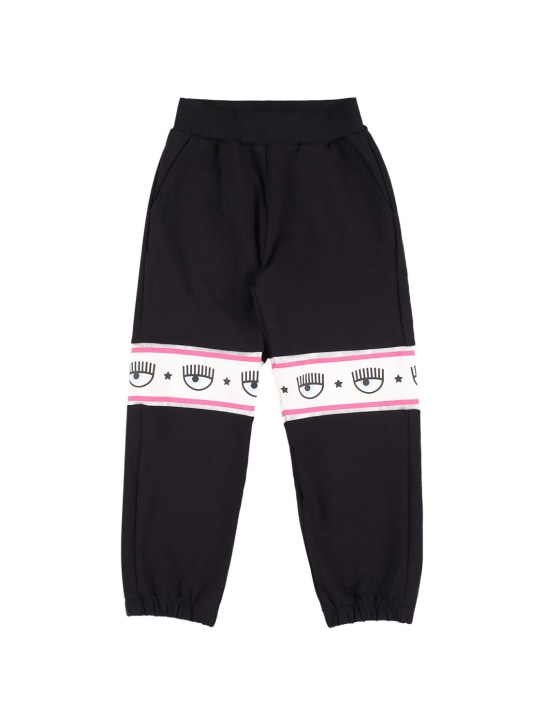 Chiara Ferragni: Logomania print cotton sweatpants