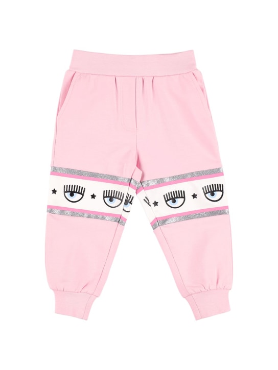 Chiara Ferragni: Pantaloni in felpa di cotone con stampa