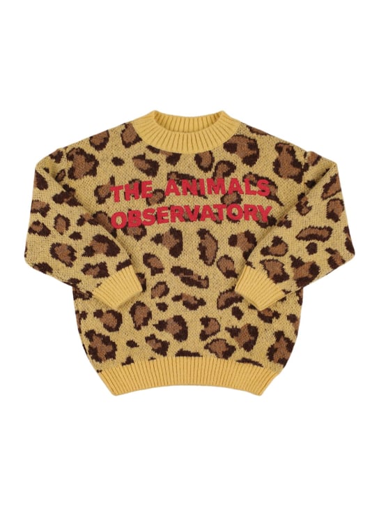 The Animals Observatory - Leopard intarsia Alpaca knit sweater