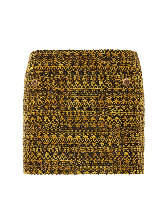 Alessandra Rich - Sequined wool blend tweed mini skirt