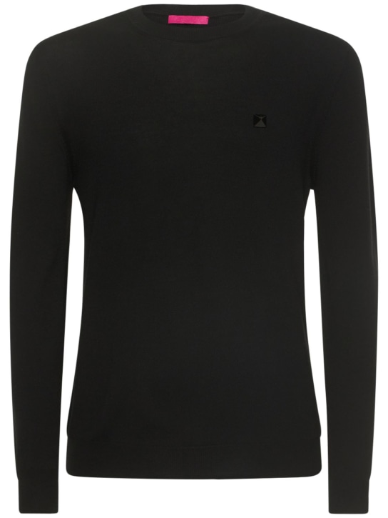 Valentino - Pull-over en maille de laine Icon Stud