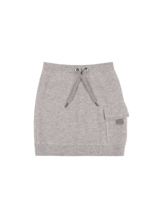 Brunello Cucinelli: Minifalda de punto de cashmere acanalado