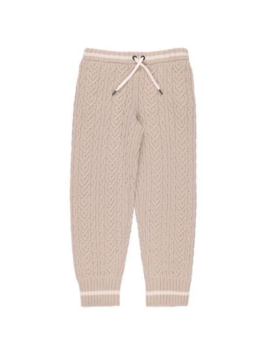 Brunello Cucinelli - Pantaloni in maglia di cashmere a trecce