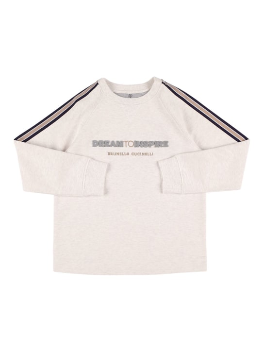 Brunello Cucinelli: Logo embroidery cotton sweatshirt