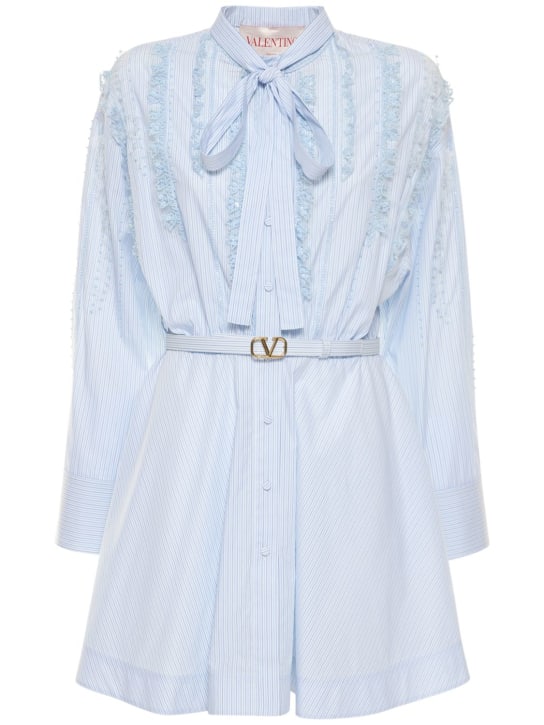 Valentino: Vestito in popeline di cotone con ricami