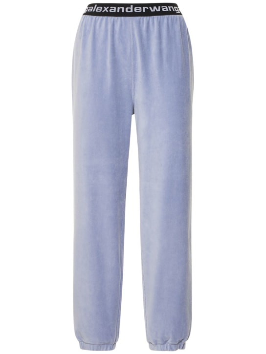 Alexander Wang - Pantalon de sport en coton côtelé stretch à logo