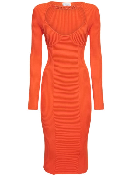 Giuseppe Di Morabito - Vestito midi in viscosa a costine con catena