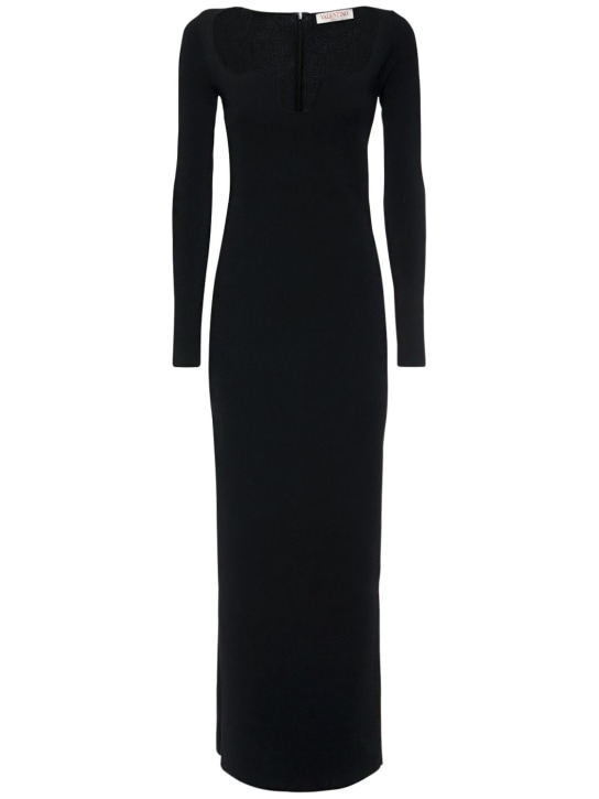 Valentino - Stretch viscose knit long dress