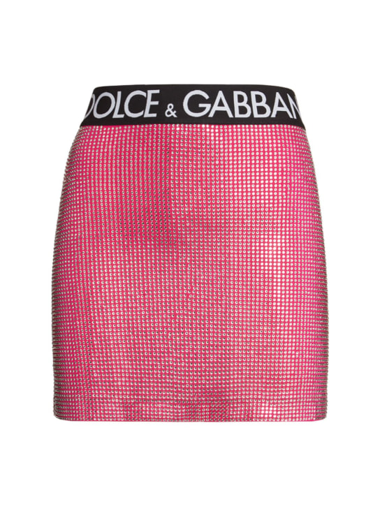 DOLCE & GABBANA - Jupe courte en jersey embelli à logo
