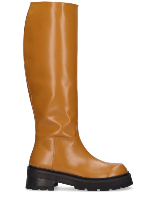 BY FAR: Botas altas Russel de piel 40mm