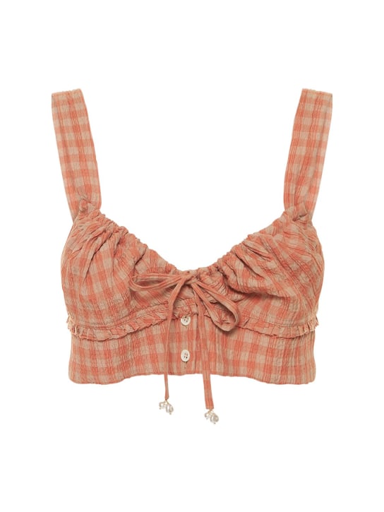 ALTUZARRA - Crop-Top aus Seersucker mit Karos „Bijou“