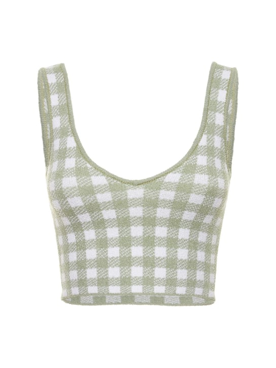 ALTUZARRA: Crop top Argia stampa gingham