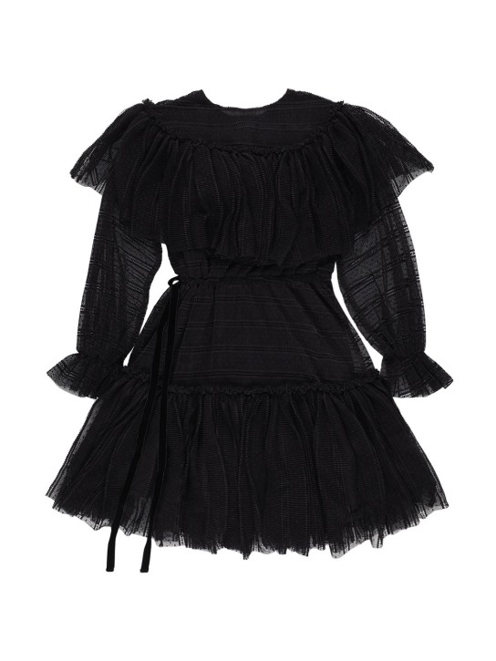 Unlabel - Vestito midi in tulle perforato con ruches