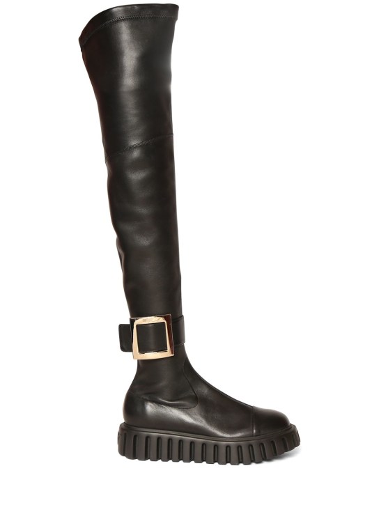 Roger Vivier - Stivali alti Viv Go-Thick in pelle 35mm