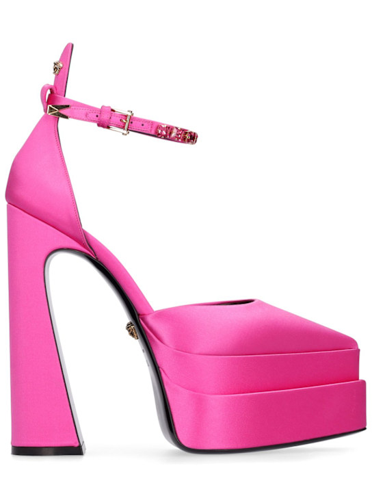 Versace - Escarpins compensés en satin embelli 160 mm