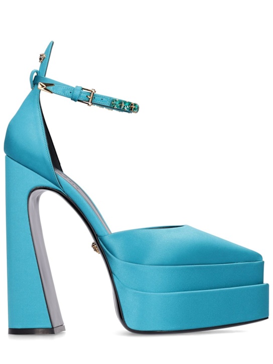 Versace - Escarpins compensés en satin embelli 160 mm