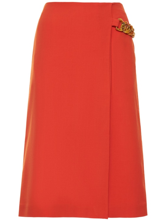 Stella McCartney - Minigonna in misto lana con dettaglio catena