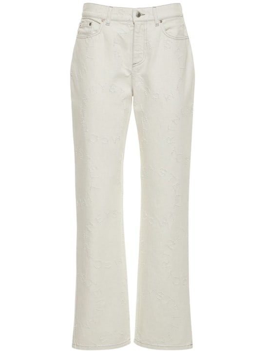 Stella McCartney: Jeans dritti in denim con logo