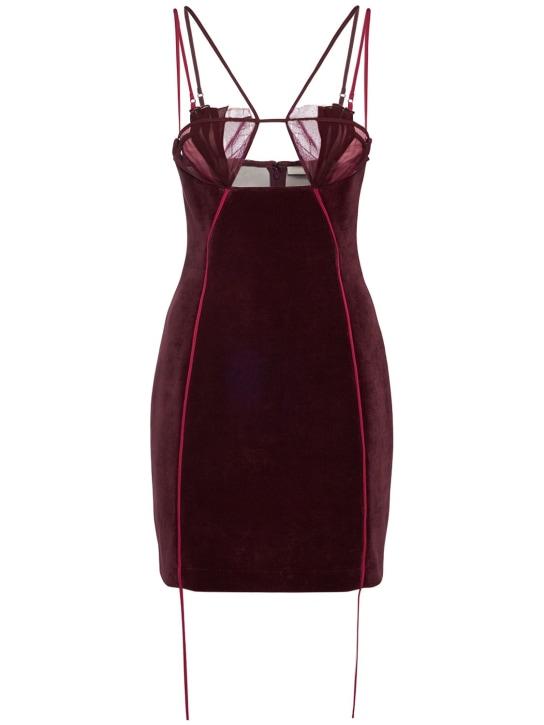 Nensi Dojaka - Draped velvet cutout mini dress