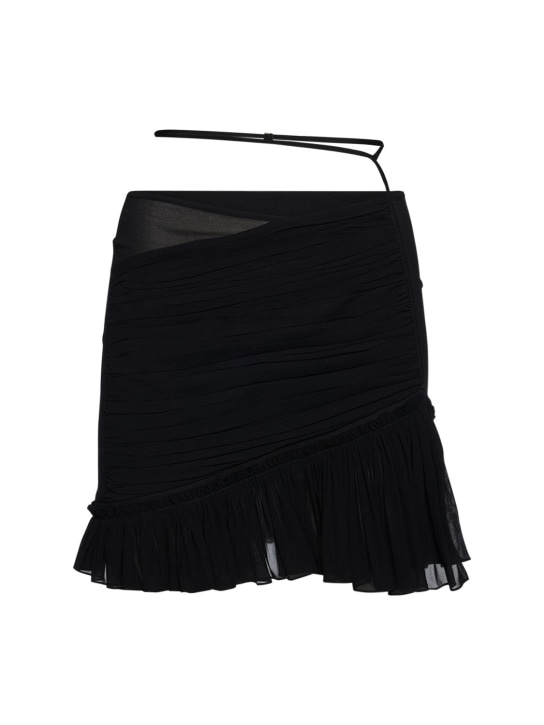 Nensi Dojaka - Jupe courte en soie stretch drapée
