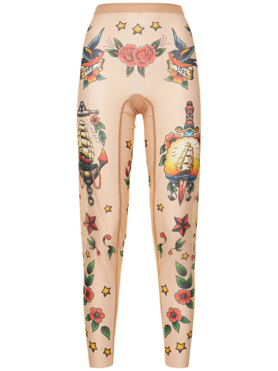 Dsquared2 - Tattoo printed sheer tulle leggings
