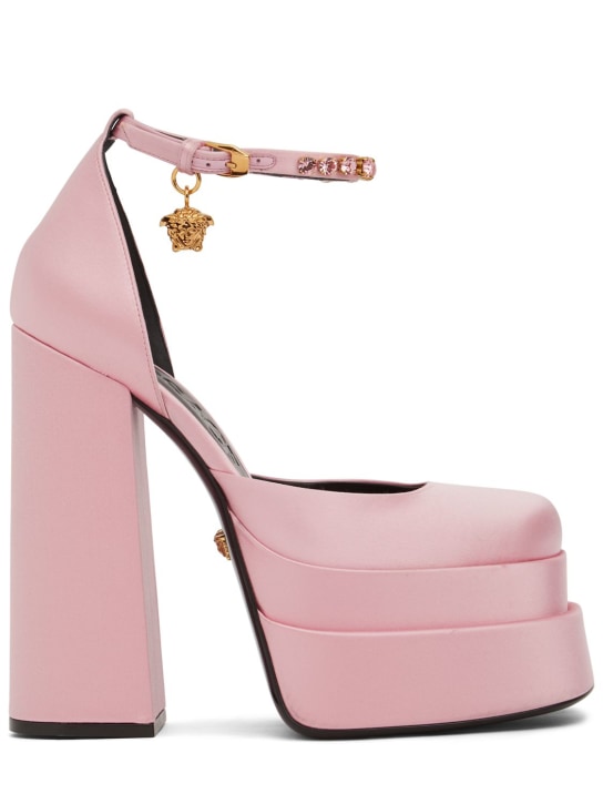Versace - Escarpins compensées en satin 155 mm