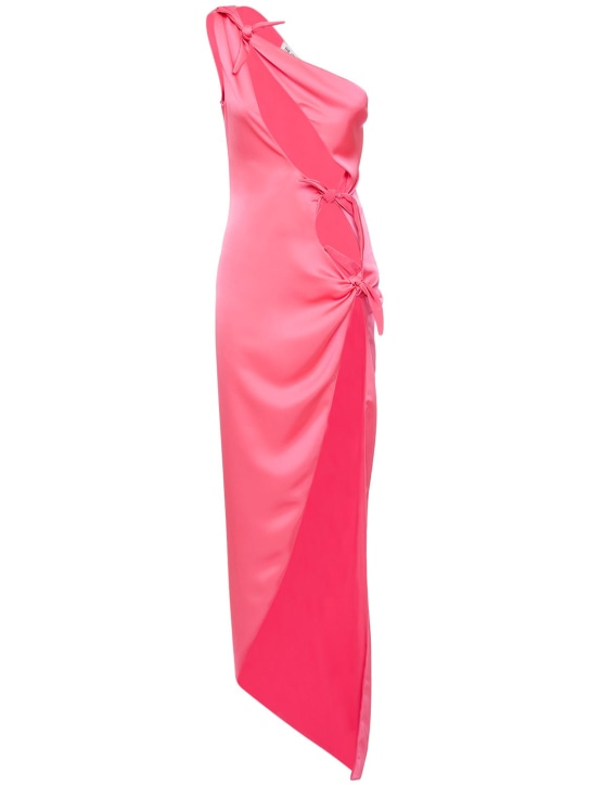 The Attico: Double satin knotted open dress