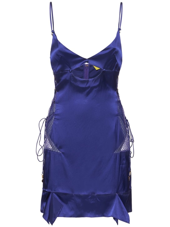 Dundas: V-Neck Dress with Mesh Details
